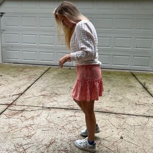 Free People cream knit oversized thermal sweater